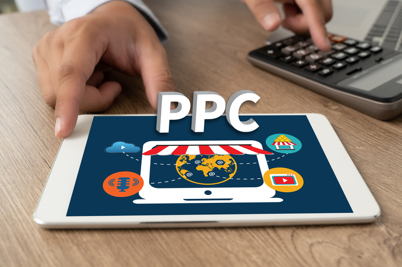 PPC - Pay Per Click concept Businessman working concept Business